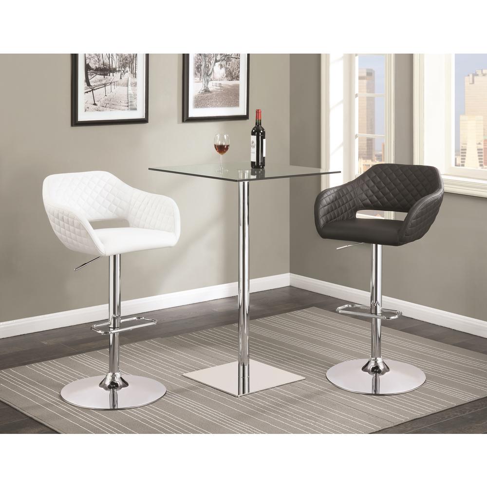 Coaster Rec Room Chrome Gl Square Bar Table 102951 The Home Depot
