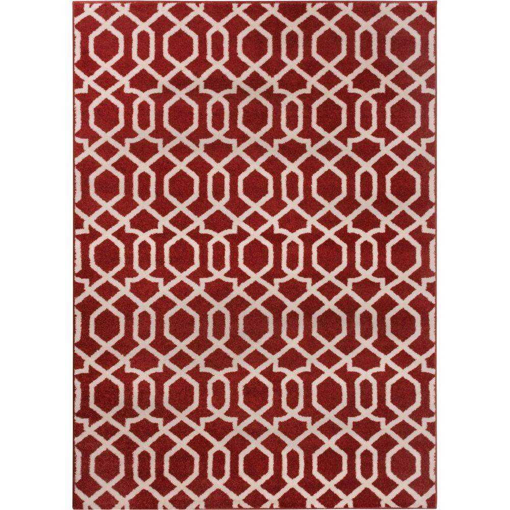 Well Woven Sydney Geo Helix Red 7 ft. 10 in. x 10 ft. 6 in. Modern Area
