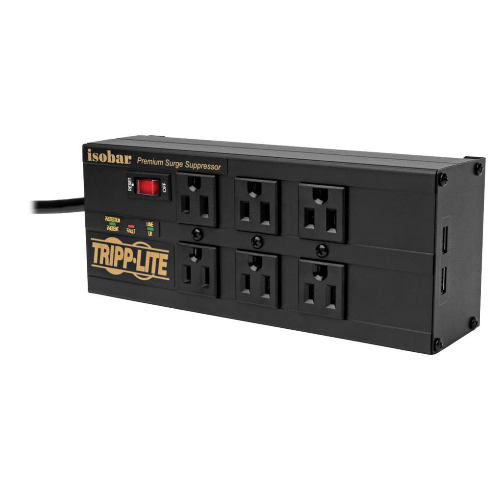 Tripp Lite 6-Outlet Isobar Premium Surge Protector with 2 USB Ports ...