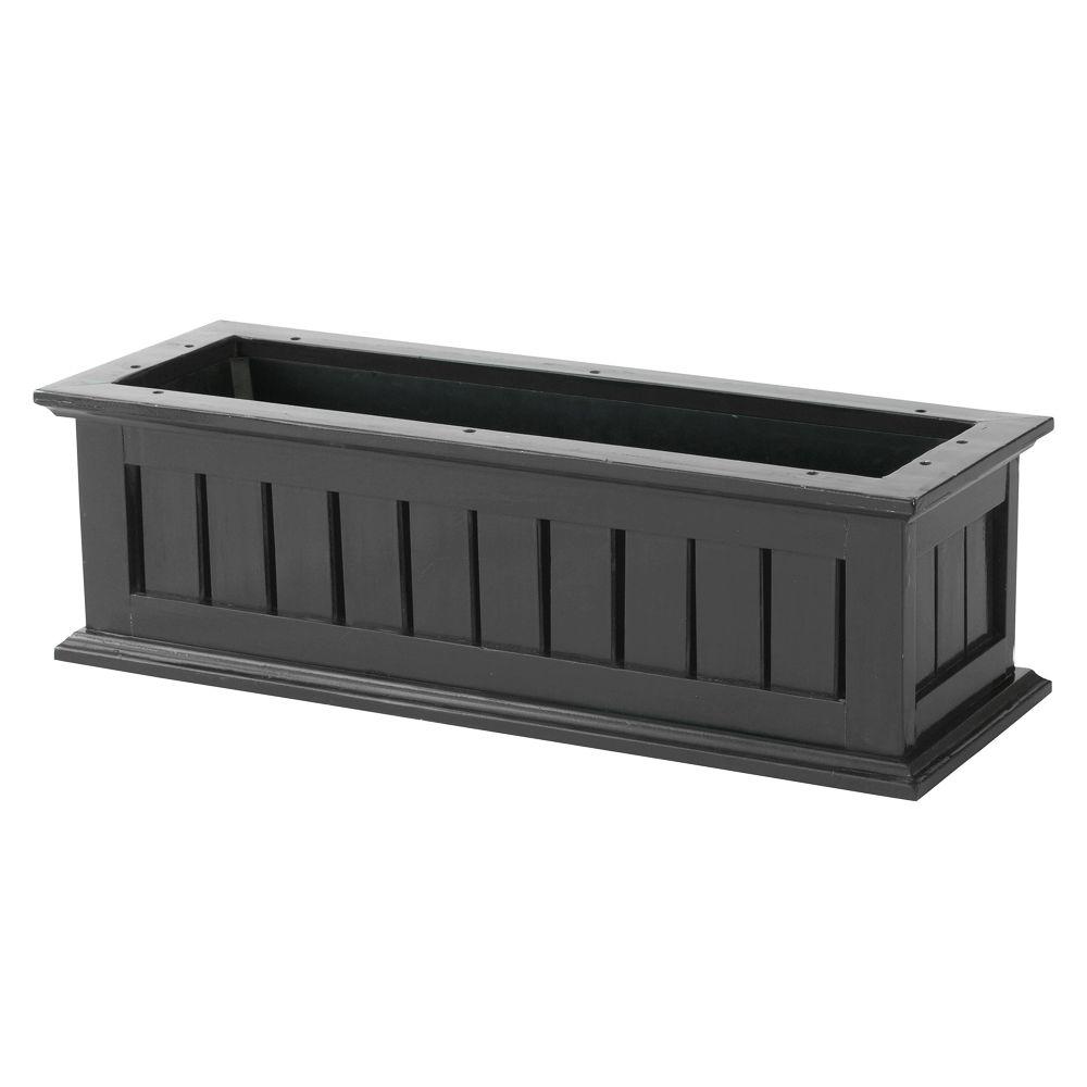 DMC 24 in. Black Nantucket Wood Window Box70822 The Home Depot