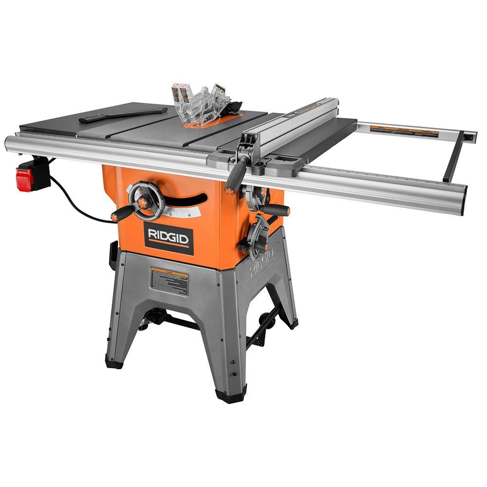 RIDGID 15 Amp 10 in. Heavy-Duty Portable Table Saw with Stand-R4513