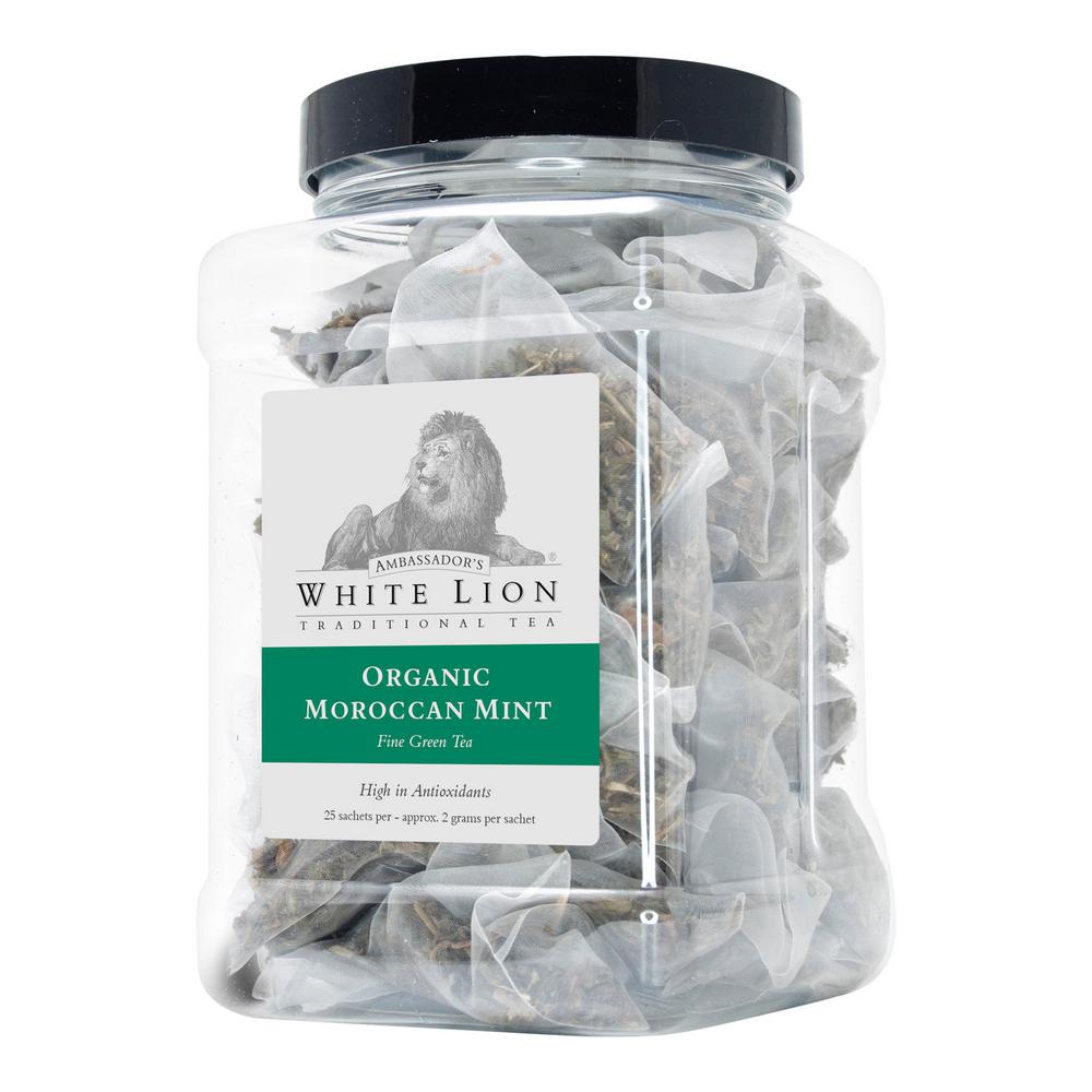 White Lion Tea Tea Organic Moroccan Mint Bulk 25 Sachets Retail