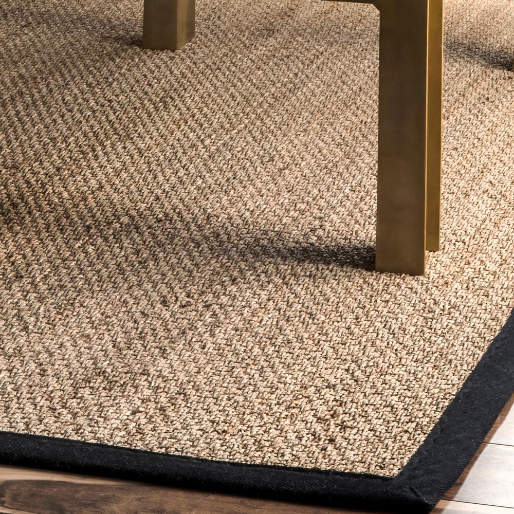 Nuloom Elijah Seagrass With Border Black 12 Ft X 15 Ft Area Rug Bhsg01c 12015 The Home Depot