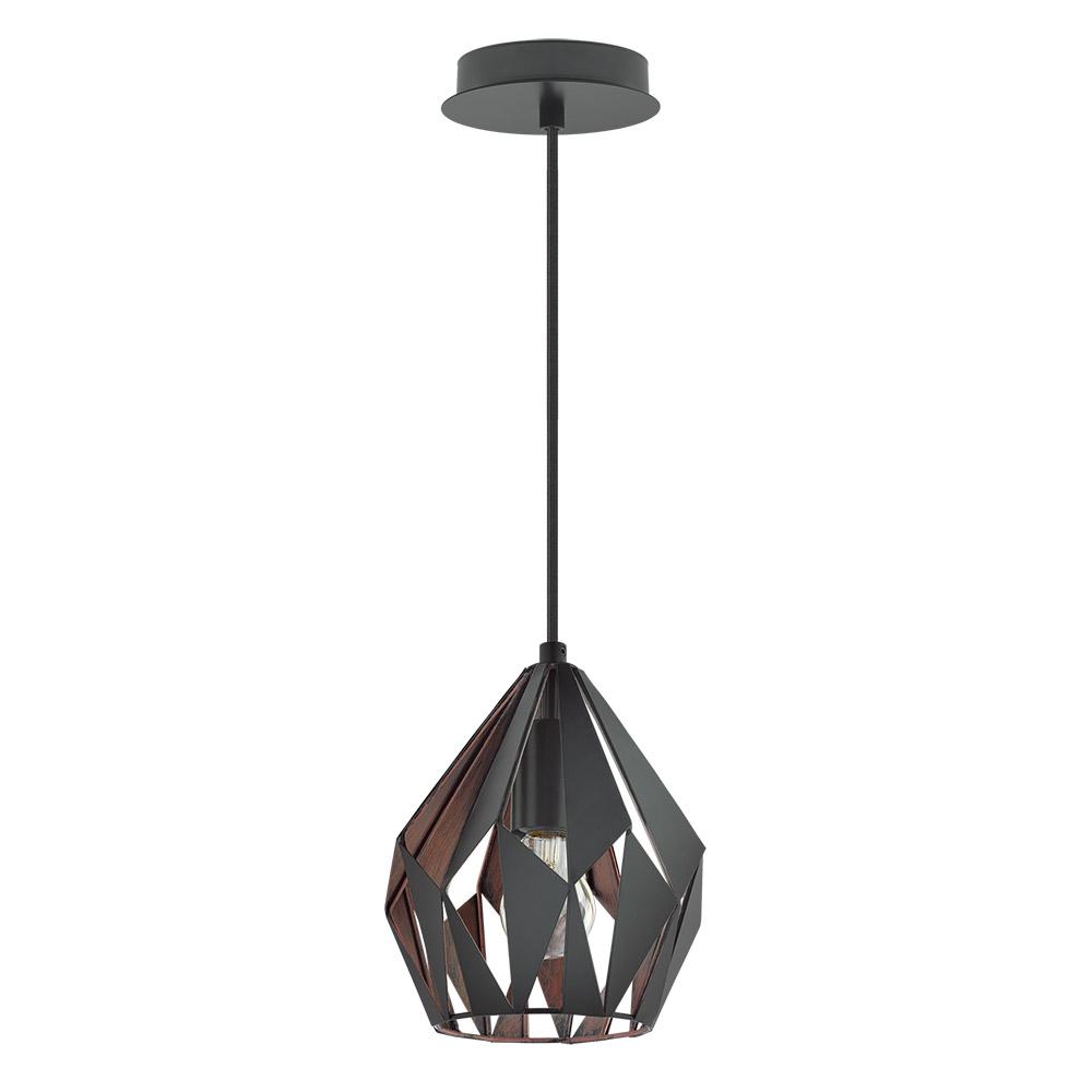 EGLO Carlton 1 Black And Silver Pendant Light-49255A - The Home Depot