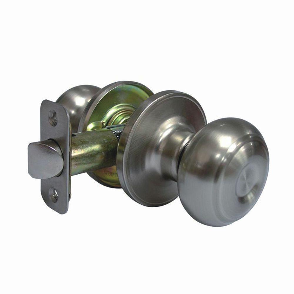 Faultless Fancy Mushroom Satin Nickel Passage Hall Closet Door