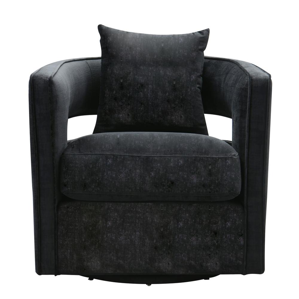 Tov Furniture Kennedy Black Swivel Chair L6145 The Home Depot Kennedy Black Swivel Chair