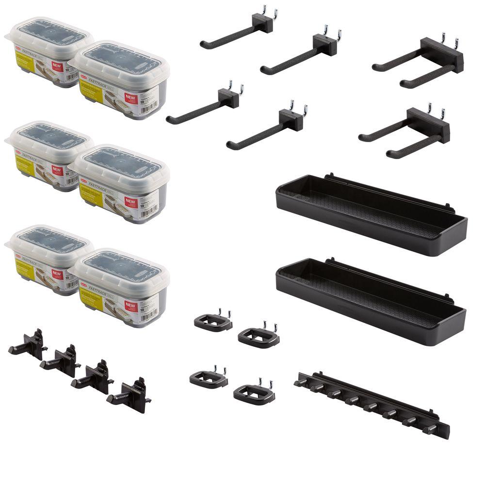 Rubbermaid Fasttrack Garage Wall Panel Accessory Kit 13 Piece