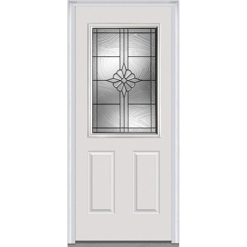 door doors fiberglass glass exterior lowes primed lite panel entry decorative mmi prehung dahlia smooth inswing hand right depot insulating