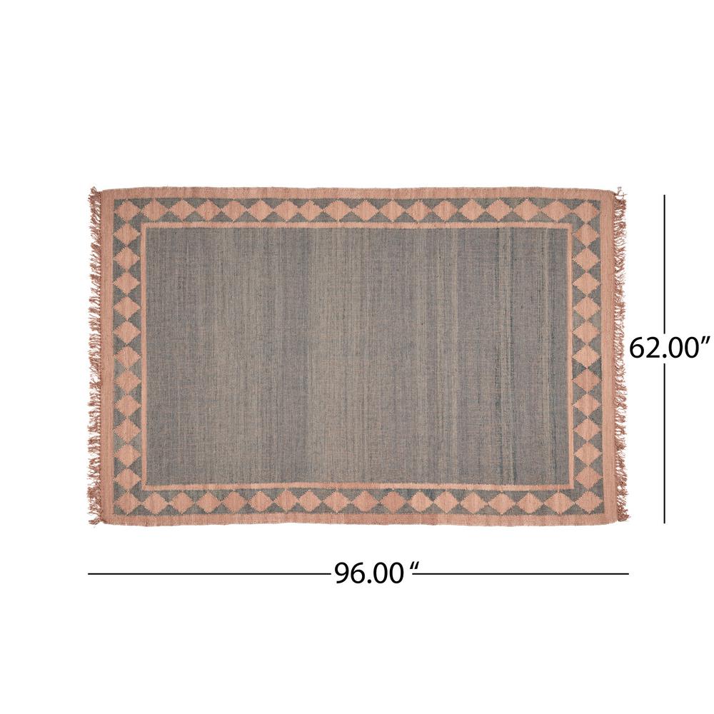 Avant Blue And Beige 5 Ft X 8 Border Wool Area Rug 54728 - Blue And Beige Wool Area Rugs Avant Blue And Beige 5 Ft X 8 Border Wool Area Rug 54728 - Blue And Beige Wool Area Rugs