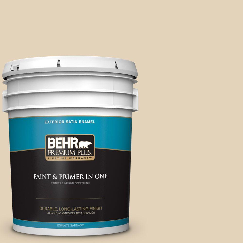 BEHR Premium Plus 5gal. BXC50 Stucco White Satin Enamel Exterior