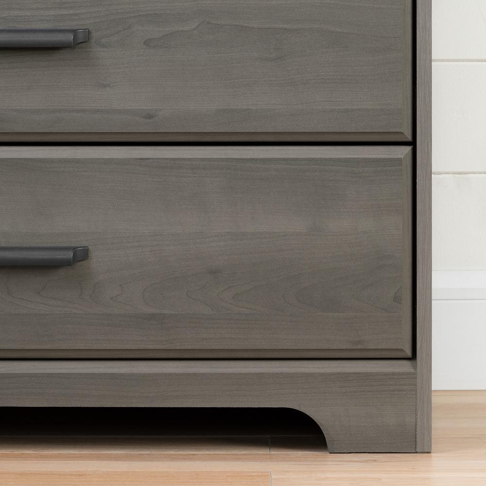 South Shore Versa 2 Drawer Nightstand In Gray Maple 10556 The Home Depot