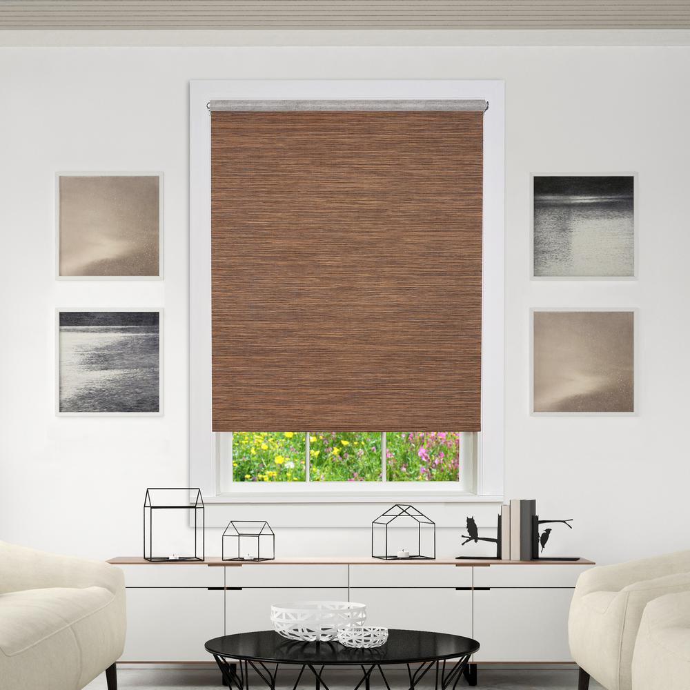 StyleWell White Blackout Cordless Roller Shade 73.25 in. W x 78 in. L