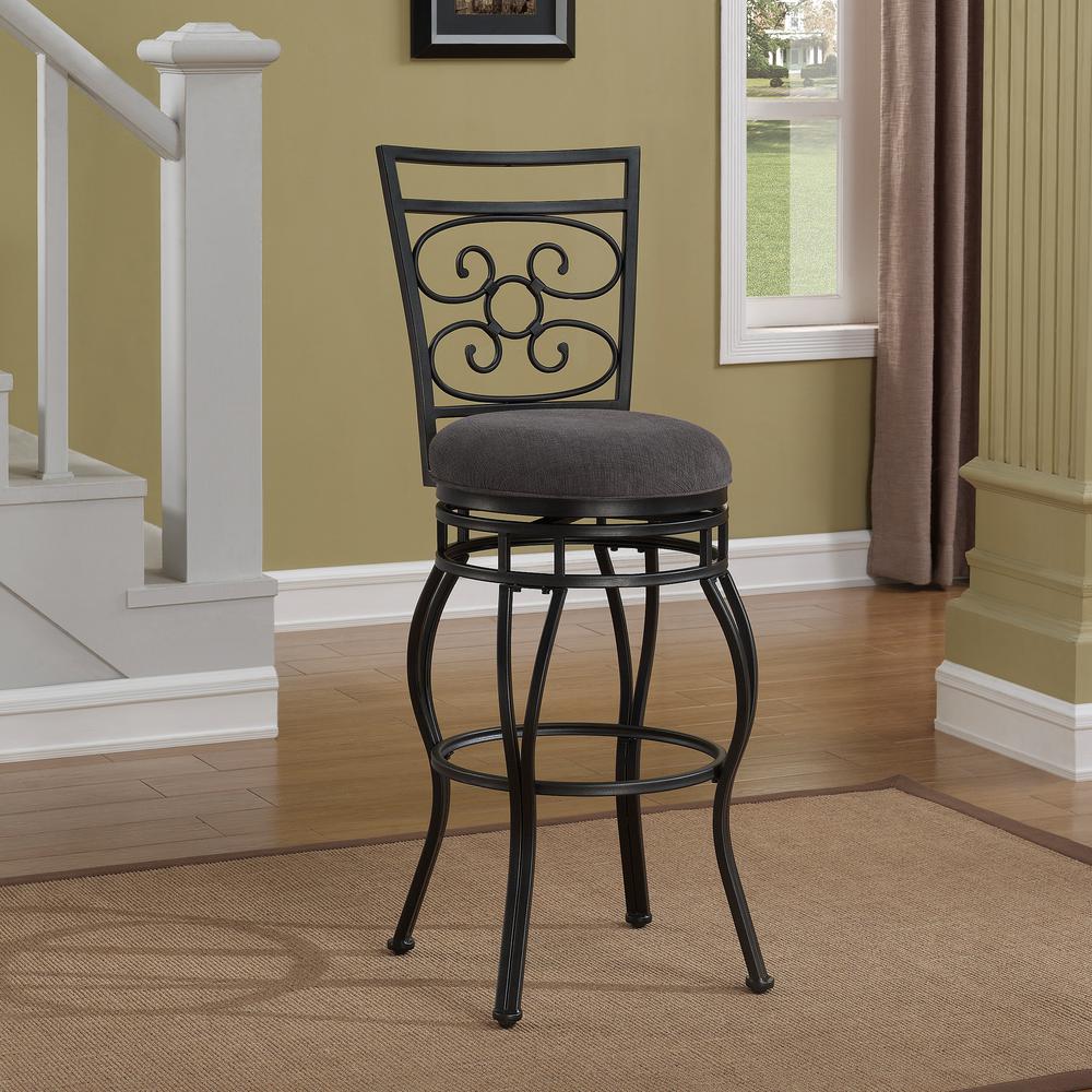 American Woodcrafters Albany 26 in. Dark Grey Swivel Counter StoolB1