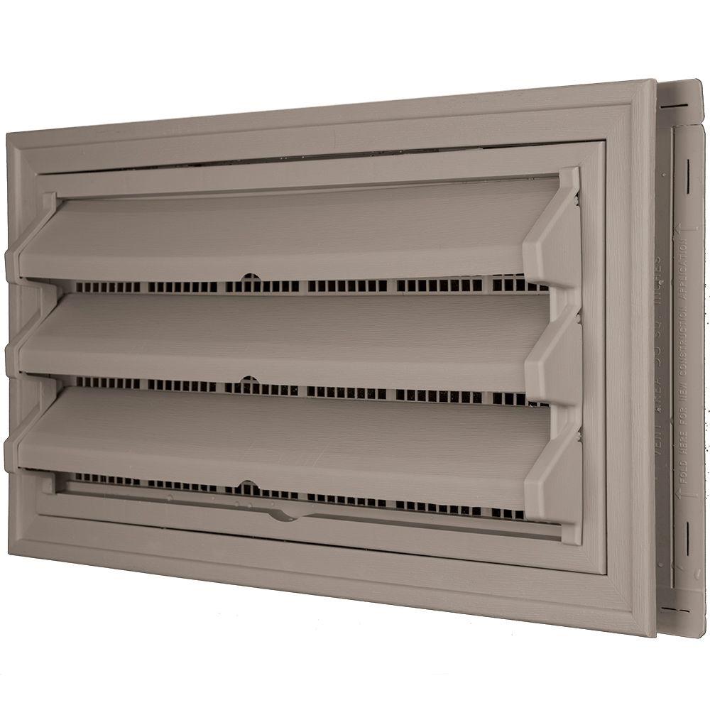 Builders Edge 93/8 in. x 171/2 in. Foundation Vent Kit with Trim Ring and Optional Fixed