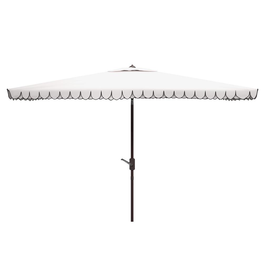 Safavieh Elegant Valance 10 Ft Aluminum Market Tilt Patio Umbrella In White Black Pat8306e The Home Depot