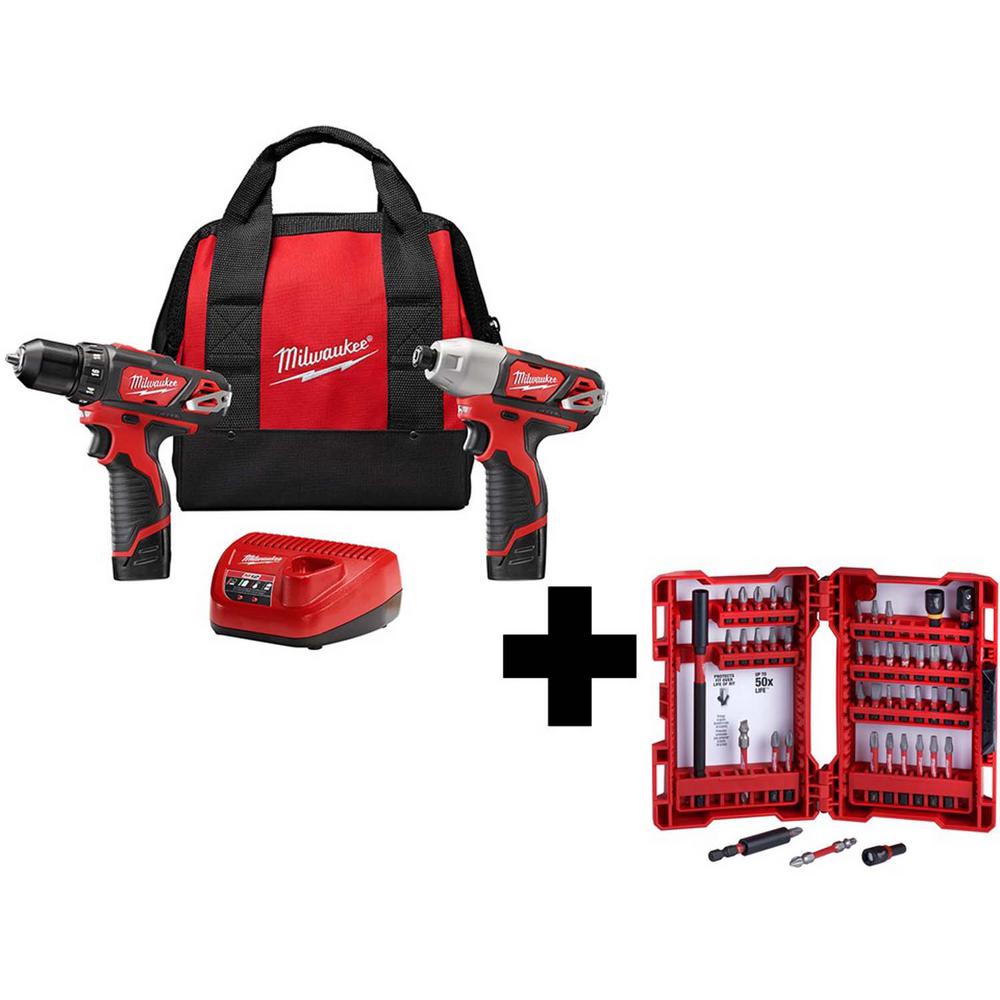 Milwaukee M12 12Volt LithiumIon Cordless Drill Driver/Impact Driver