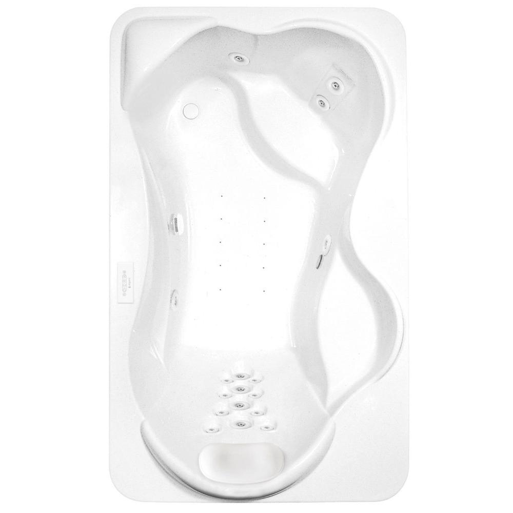Aquatic Infinity 6 - 72 in. Acrylic Reversible Drain Rectangle Drop-In Air Bath/ Whirlpool Bathtub with Heater in White For Sale