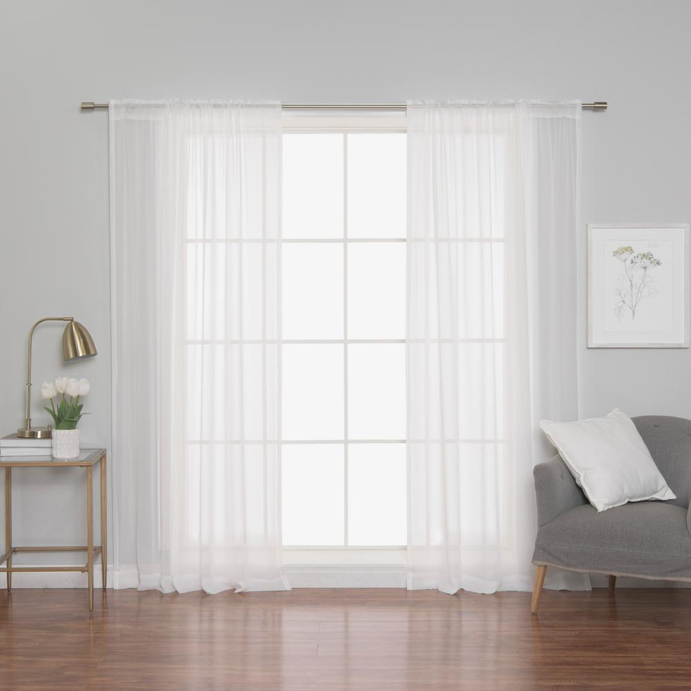 Best Home Fashion 84 In L Polyester Chiffon Sheer Curtains 2
