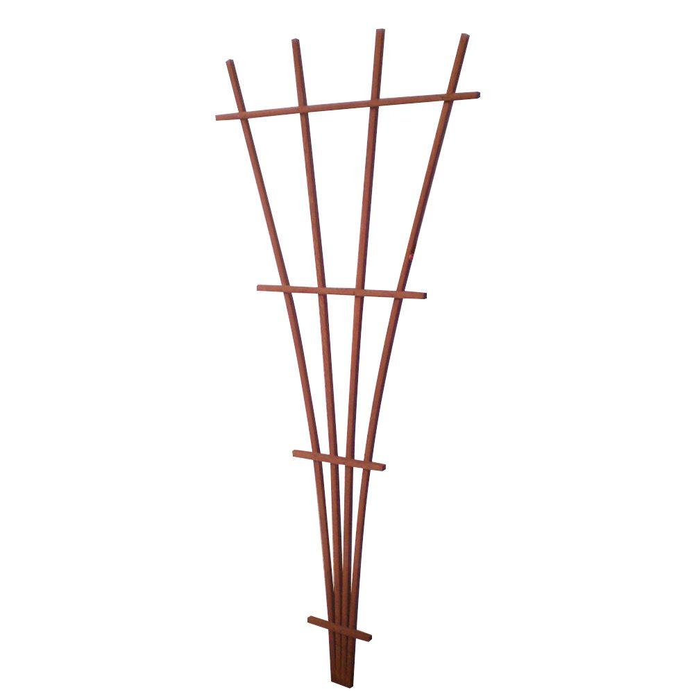 Greenes Fence 72 in. Brown Wood Fan Trellis-RC906B - The Home Depot