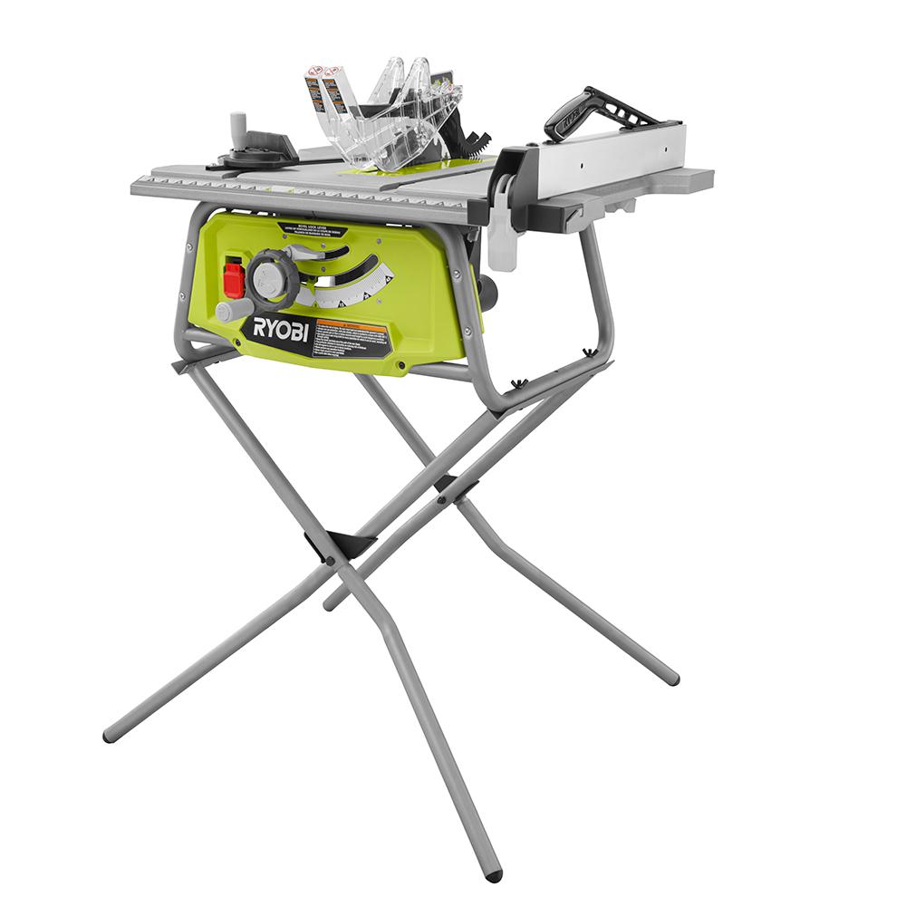 Ryobi 10 Inch Table Saw Folding Stand Portable Stationary Woodworking