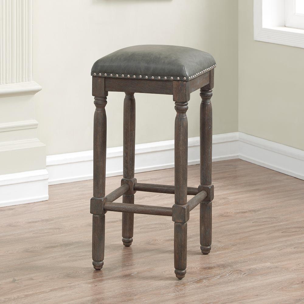 American Woodcrafters Bronson 30 In Driftwood Grey Cushioned Backless Bar Stool B2 261 30l