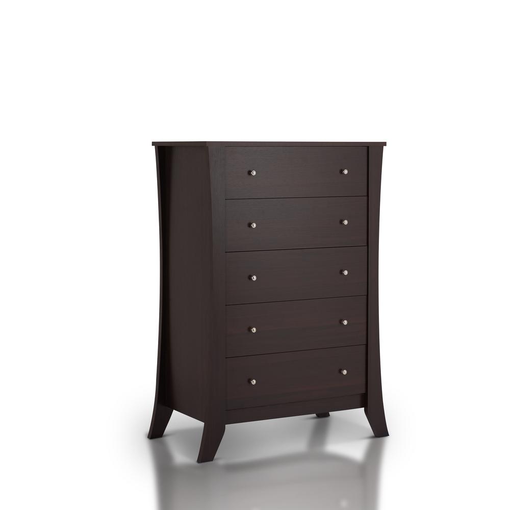Furniture Of America Floren 5 Drawer Espresso Dresser Ynj 318 5