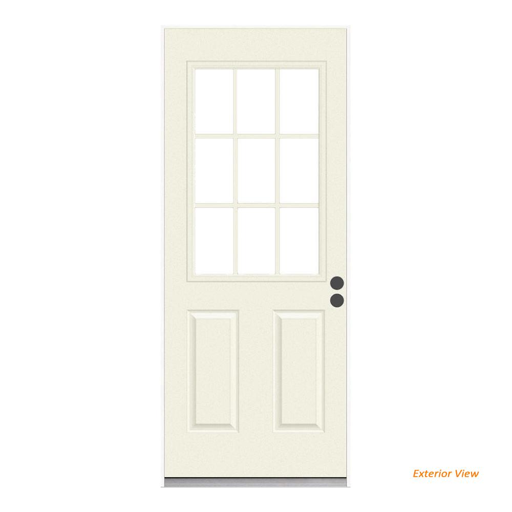 Jeld Wen 36 In X 80 In 9 Lite Primed Fiberglass Prehung Left