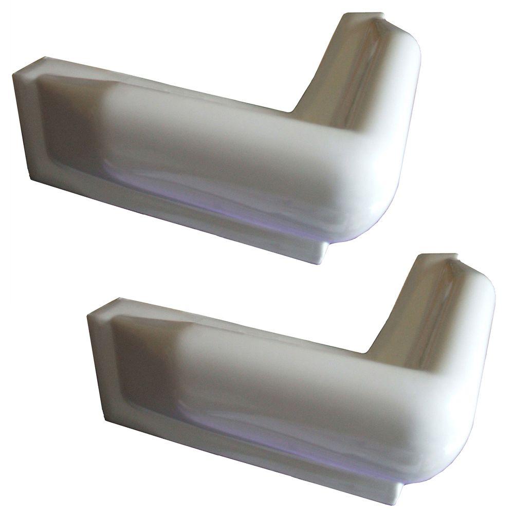 Multinautic 10 inch x 10 inch PVC Dock Corner Bumpers, White (2-Pack) by Multinautic