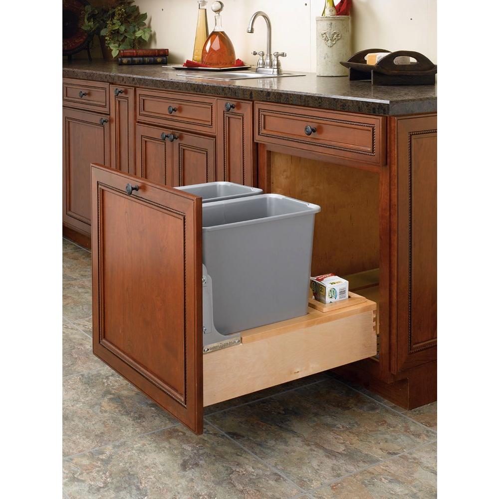 Pull Out Trash Cans Kitchen Cabinet Organizers The Home Depot