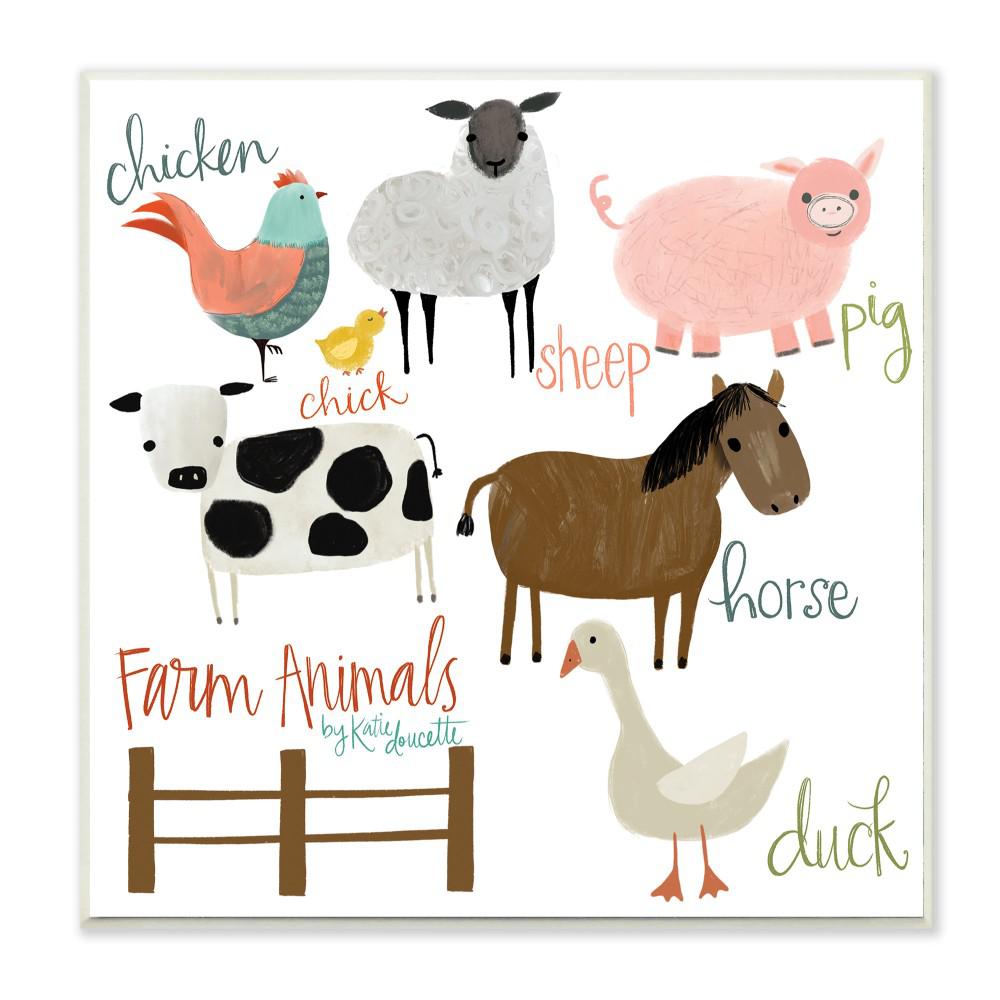 The Kids Room By Stupell 12 In X 12 In Cow Pig Sheep Horse