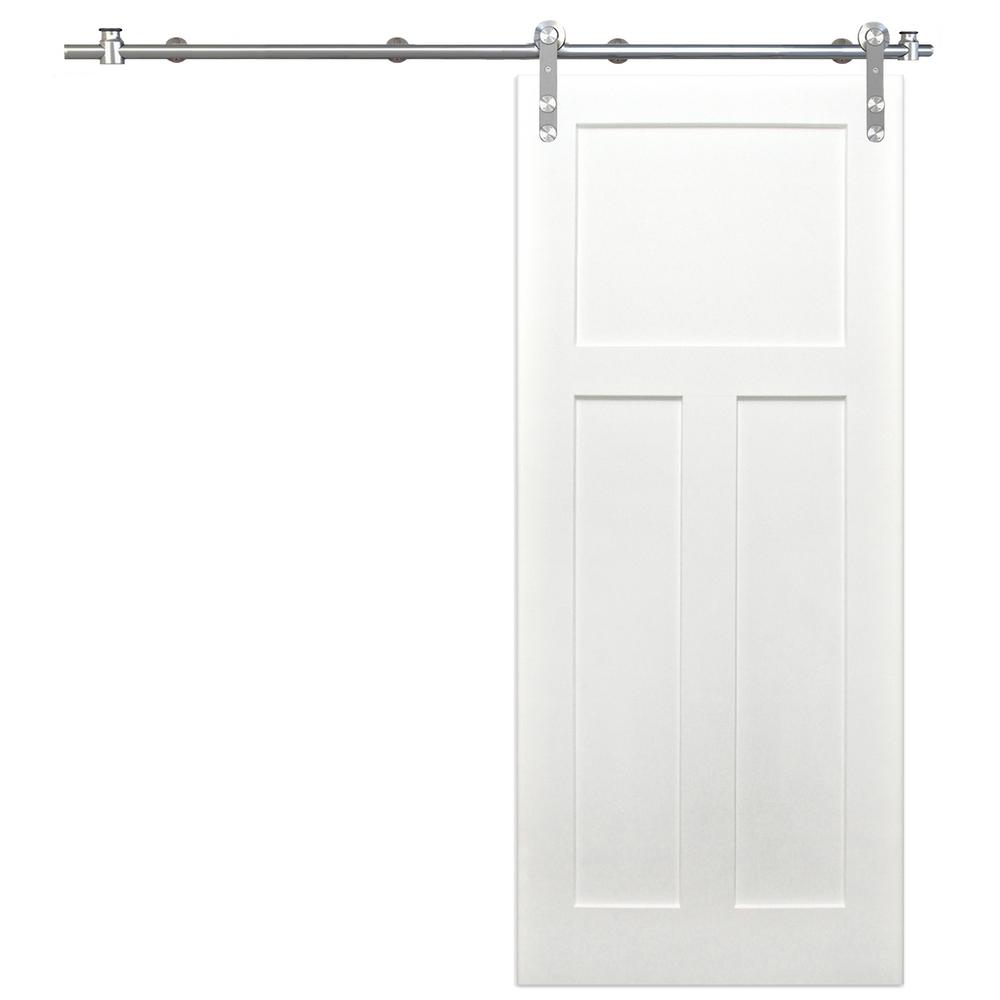 Pacific Entries 36 In X 80 In Shaker 3 Panel Primed Pine