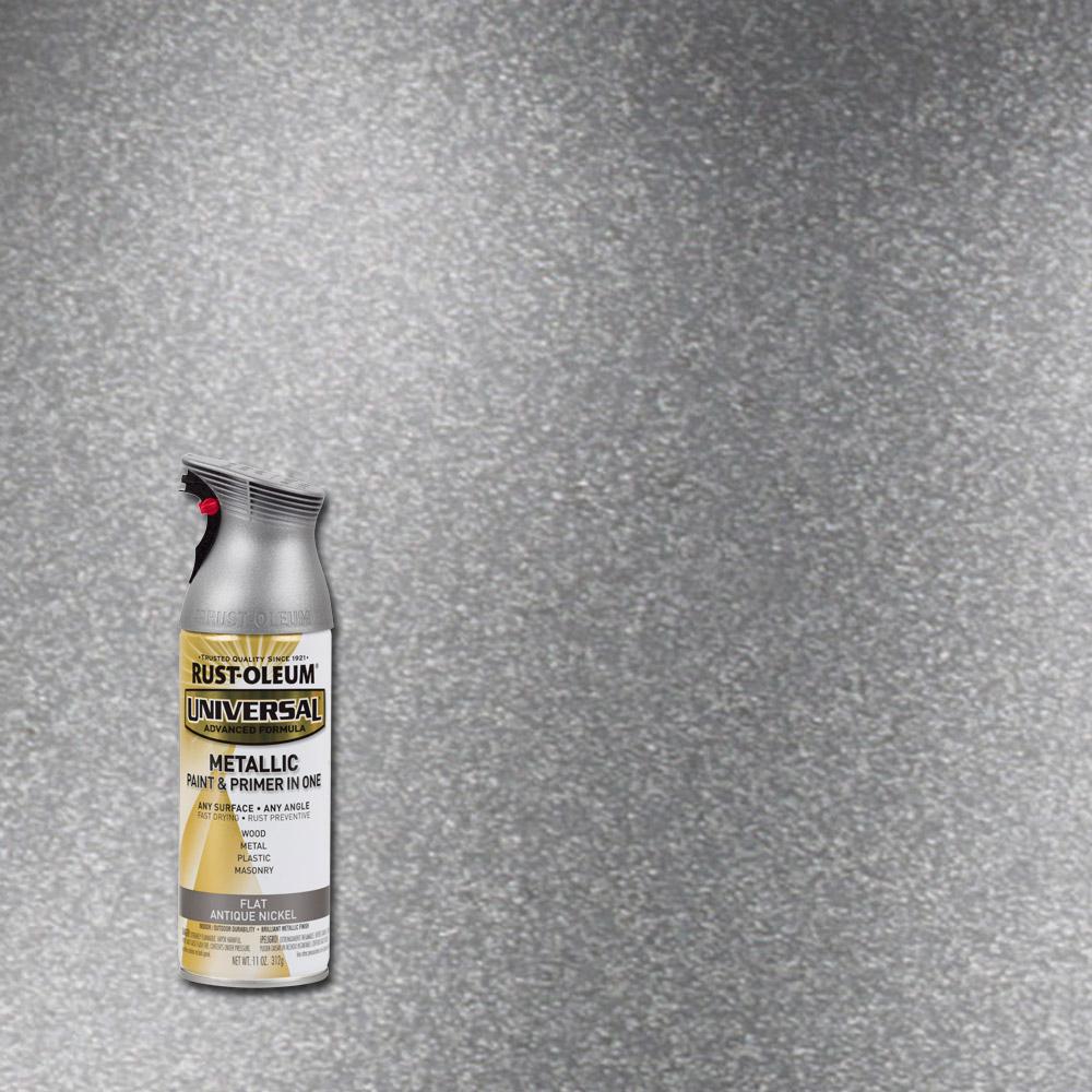 Rust Oleum Universal 11 Oz All Surface Flat Metallic Antique Nickel Rust Oleum Universal 11 Oz All Surface Flat Metallic Antique Nickel Spray Paint And
