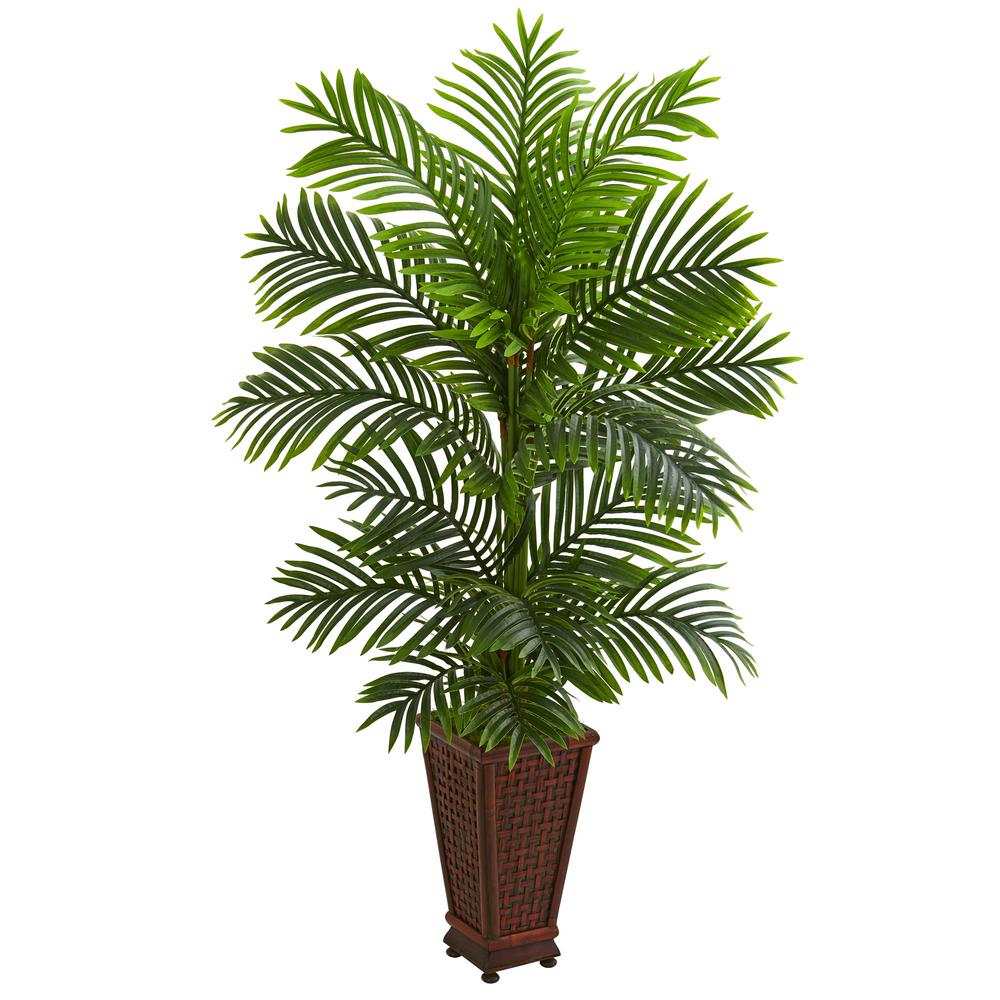 Nearly Natural Indoor 5 ft. Kentia Palm Artificial Tree in ...