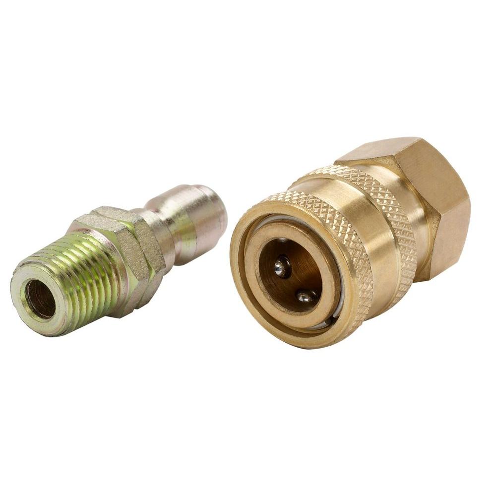 Stainless Steel 3/8" High Pressure Washer QC Female Male Connector Adapter Kit