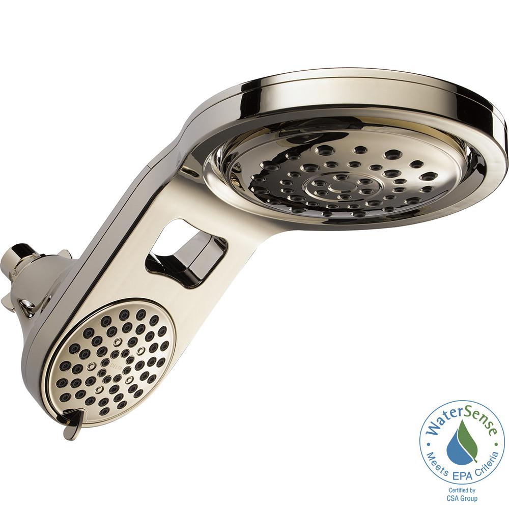 Delta HydroRain 2 in 1 5 Spray 7 7/8 in Fixed Shower Head