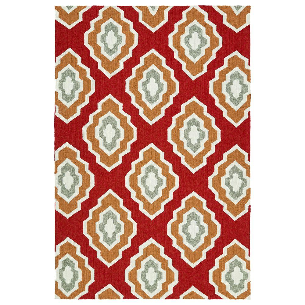 Kaleen Escape Red 9 Ft X 12 Ft Indoor Outdoor Area Rug Esc02 25 912 The Home Depot