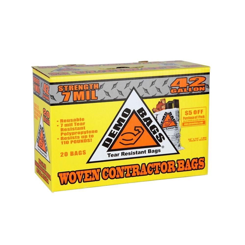 Demobags 42 Gallon Contractor Trash Bags 20 Count Db20 Propack Demobags 42 Gallon Contractor Trash Bags 20 Count