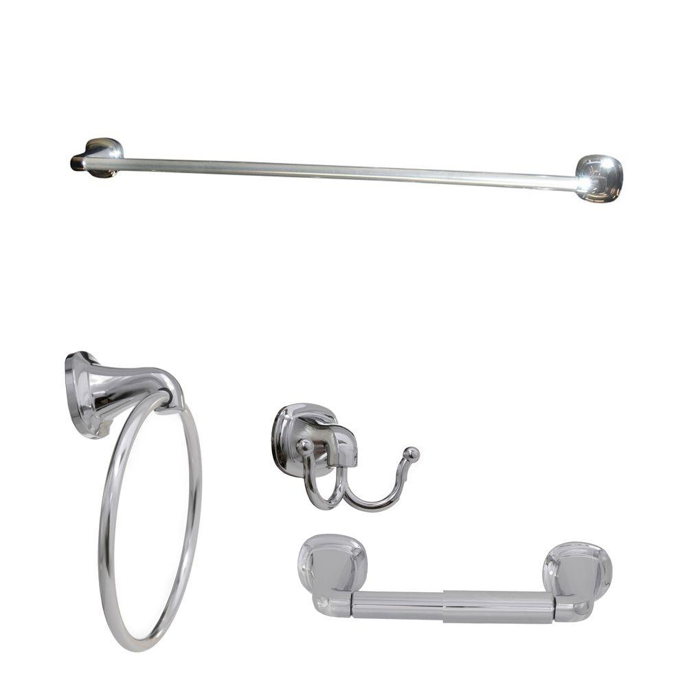 Arista Belding Collection 4 Piece Bathroom Hardware Kit In Chrome 5701 4set Ch The Home Depot