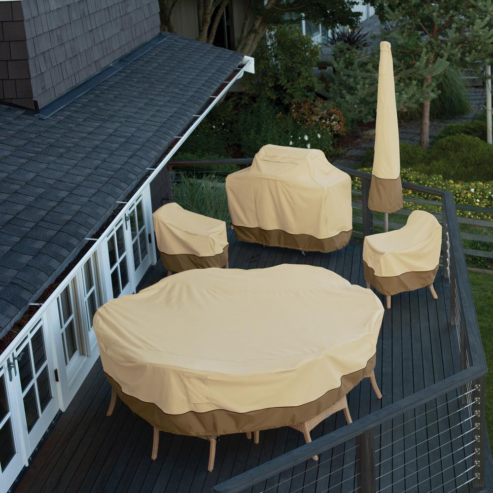 Chair Cover Beige Brown Dustproof, Outdoor Furniture Covers Round Table