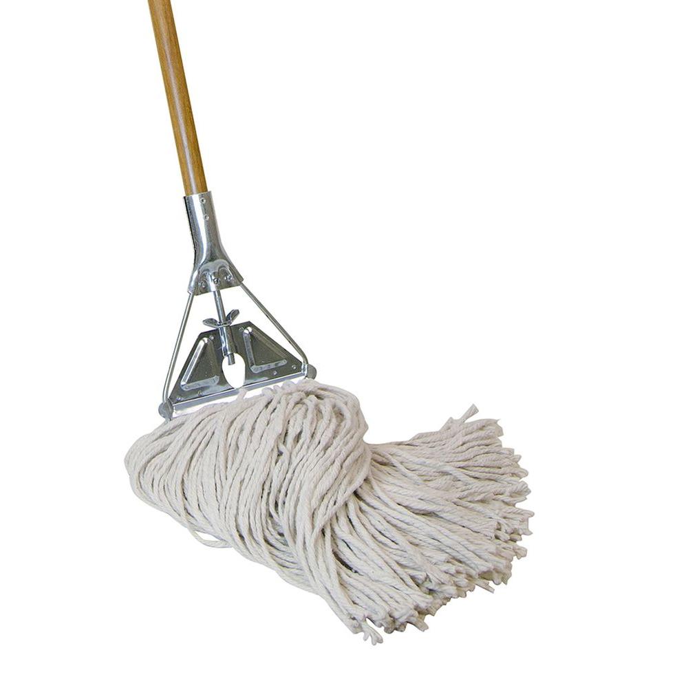 Mop Head Quality Cotton Fibers Machine Washable Kit Replacement Mop Head TIVIT Cotton String Mop and Mop Bucket with Wringer Combo Light Stackable Wringer 15 L Bucket Set