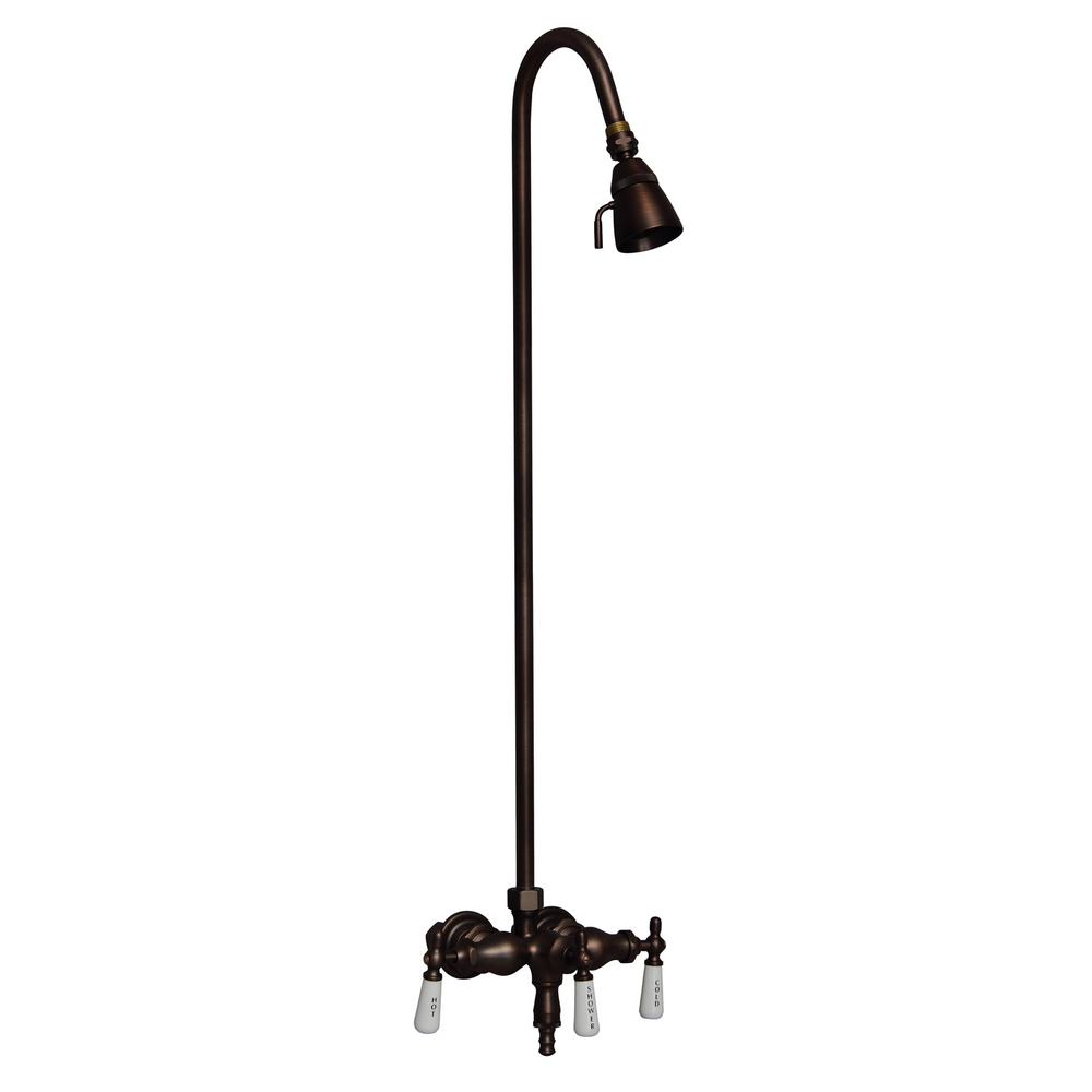Pegasus 3 Handle Claw Foot Tub Faucet With Old Style Spigot And