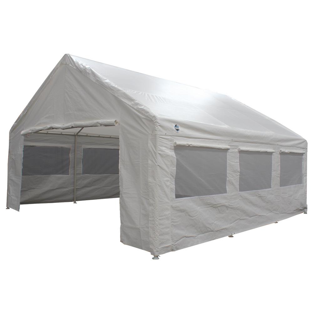 King Canopy 18 Ft X 20 Ft Sidewall Kit With Flaps And Bug Screen Windows Swk1820wf Bs 2 The Home Depot