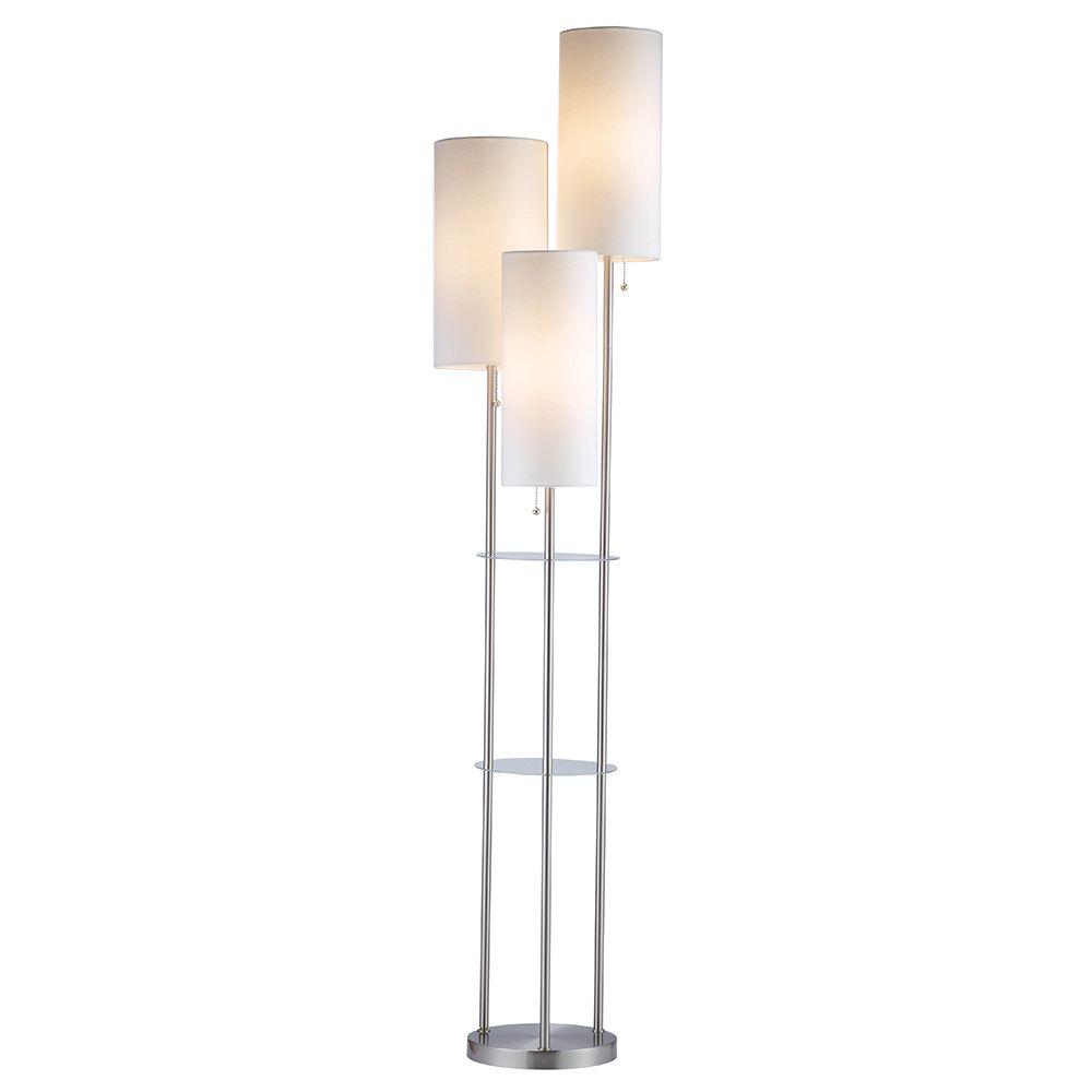 Adesso Trio 68 In Steel Floor Lamp 4305 22 The Home Depot Adesso Trio 68 In Steel Floor Lamp, Trio Floor Lamp Brushed Nickel