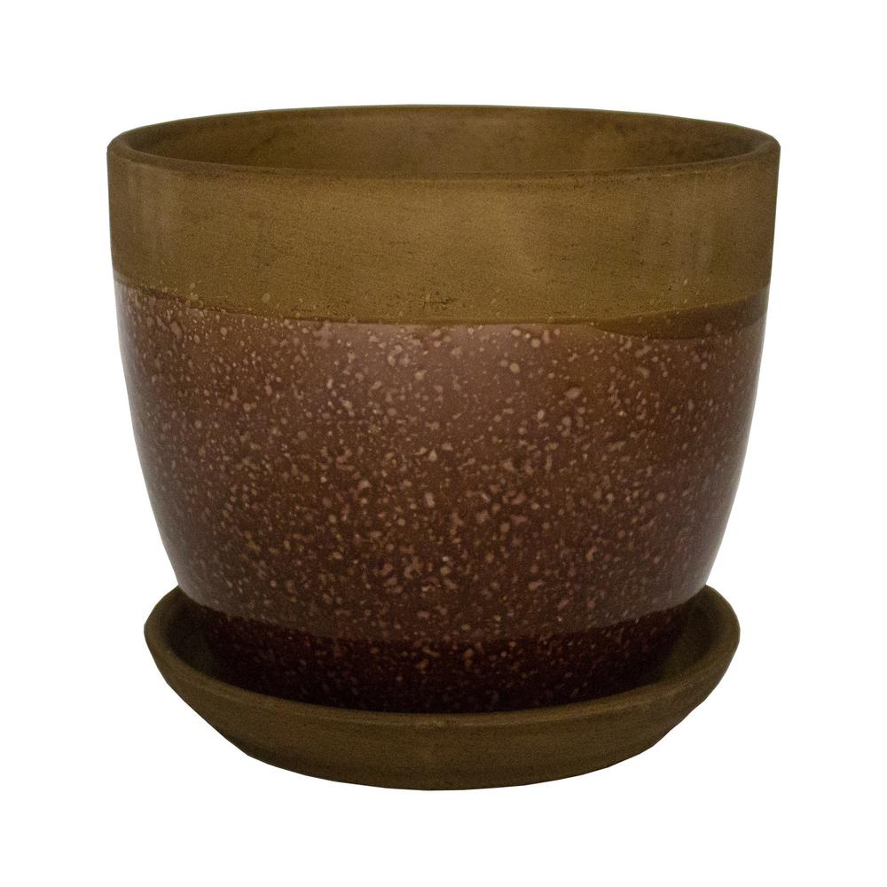 Trendspot 8 In. Dia Brown Ceramic Geode Planter-CR11251S-080B - The ...