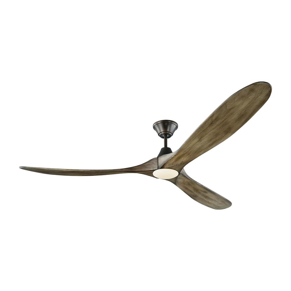 Monte Carlo Maverick Max Led 70 In Integrated Indoor Outdoor Aged Pewter Ceiling Fan With Light Grey Weathered Oak Blades