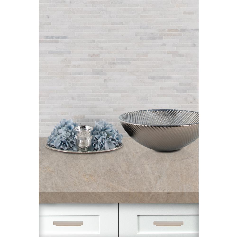 Greecian White Tumbled Veneer Marble Tile x 18 in 8 in