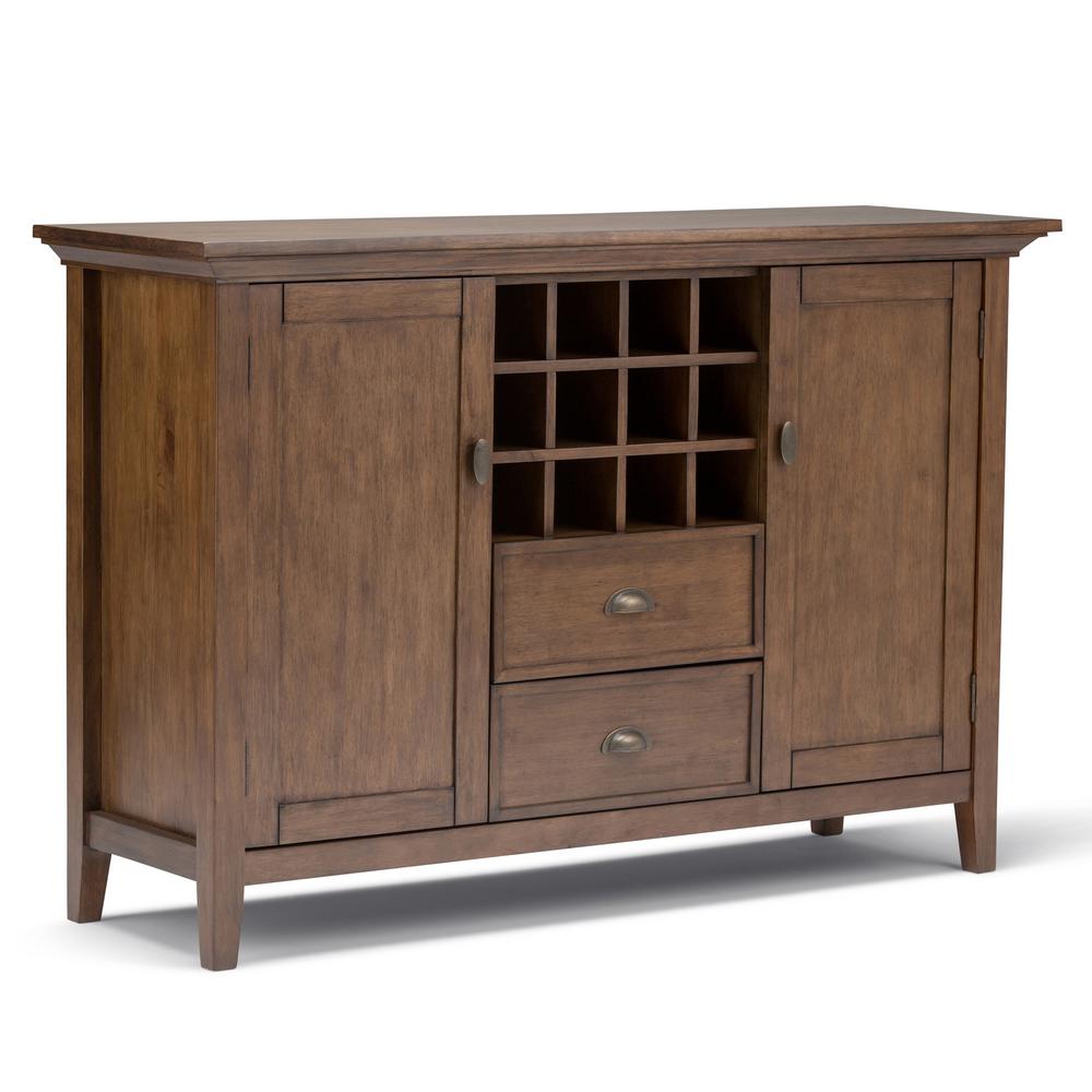 Simpli Home Redmond Solid Wood 54 In Wide Rustic Sideboard Buffet