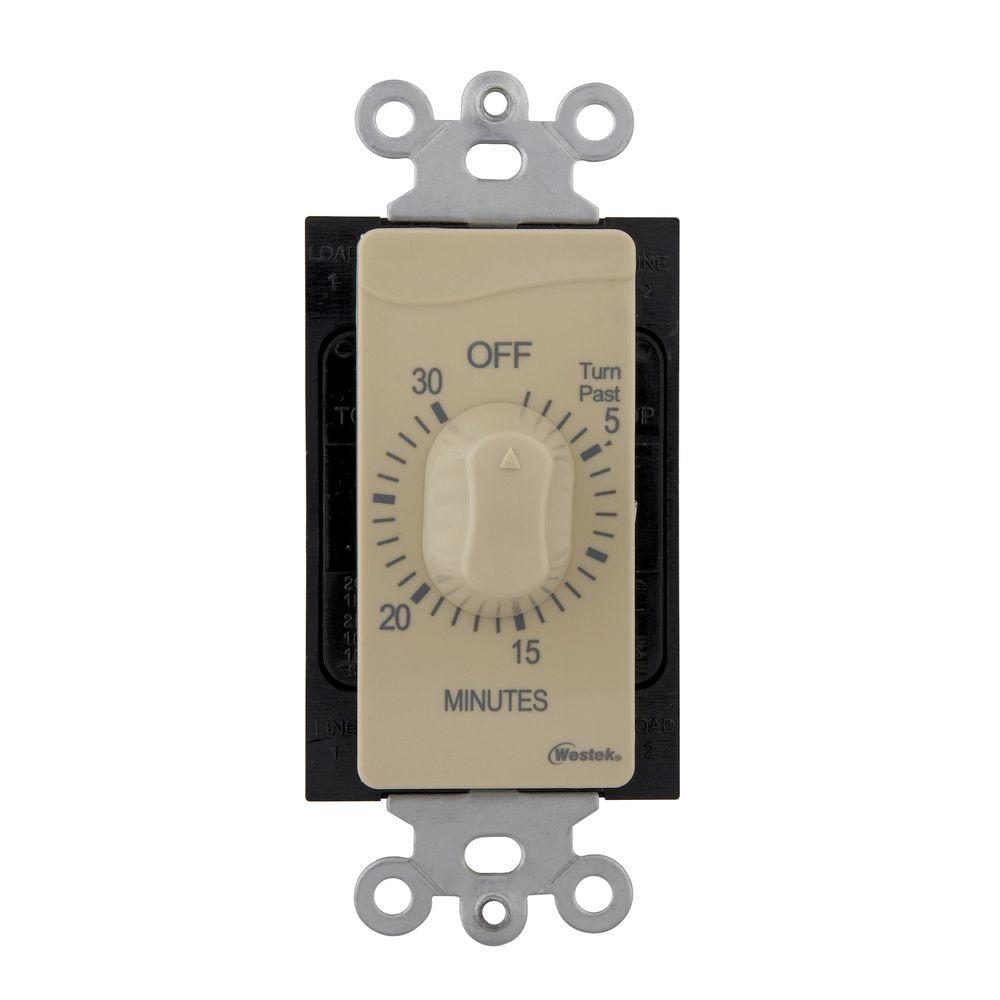 Westek 30 Min InWall Countdown Timer IvoryTMSW30MI The Home Depot