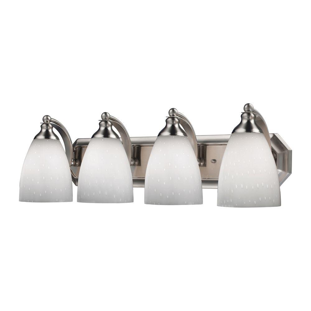 Titan Lighting 4Light Satin Nickel Vanity Light with Simply WhiteTN