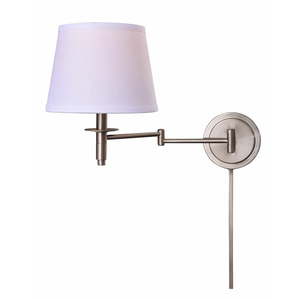 Manor Brook Metropolitan 1 Light Brushed Steel Wall Swing Arm Lamp Manor Brook Metropolitan 1 Light Brushed Steel Wall Swing Arm Lamp With Cord Cover